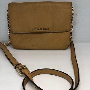 Michael Kors Acorn Bedford Double Gusset Pebble Leather Crossbody Bag
